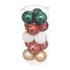 RETIF Deco De Sapin Lot De 15 Boules De Noel O5Cm Vert Rouge Et Or Flash Sale