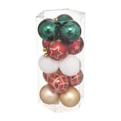 RETIF Deco De Sapin Lot De 15 Boules De Noel O5Cm Vert Rouge Et Or Flash Sale