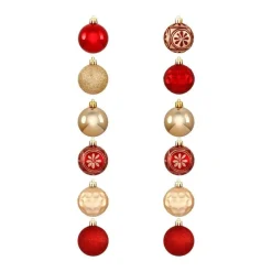 RETIF Deco De Sapin Lot De 12 Boules De Noel O6Cm Rouge Et Dore Cheap