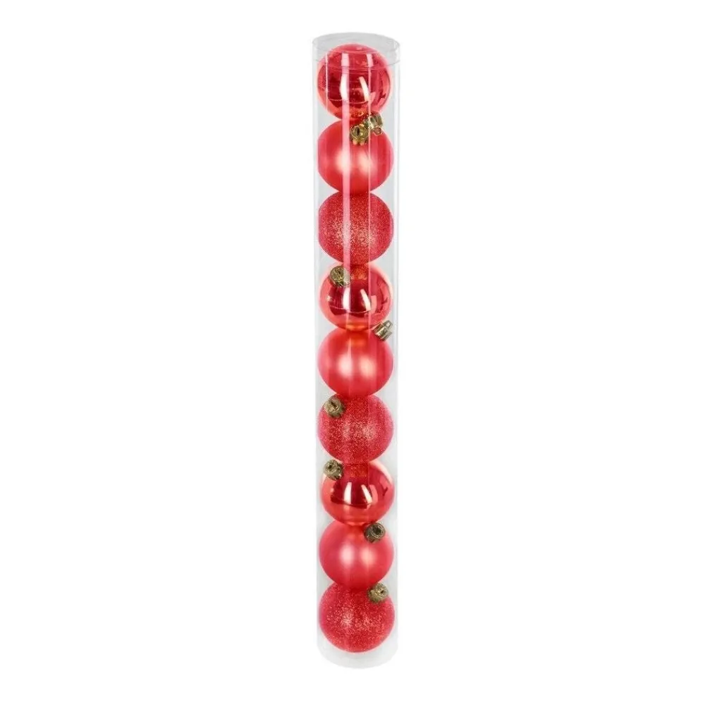 RETIF Deco De Sapin Lot De 9 Boules De Noel O6Cm Rouge Cheap