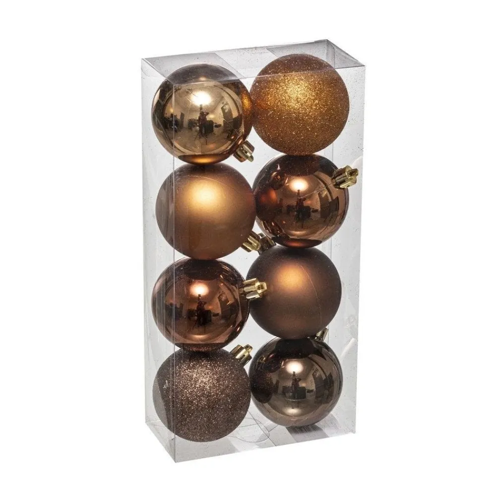 RETIF Deco De Sapin Lot De 8 Boules De Noel O7Cm Bronze Et Marron Best Sale