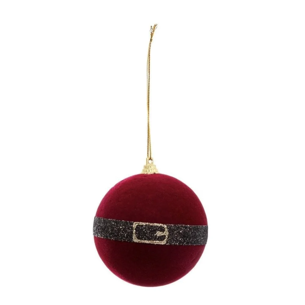 RETIF Deco De Sapin Lot De 4 Boules De Noel O8Cm Rouge Habit Du Pere Noel Fashion