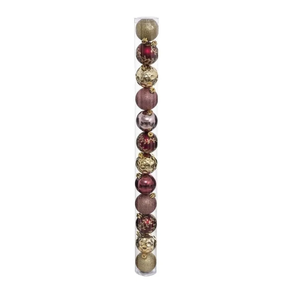 RETIF Deco De Sapin Lot De 12 Boules De Noel O6Cm Rose Et Or Outlet