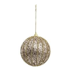 RETIF Deco De Sapin Lot De 3 Boules De Noel O8Cm Champagne Avec Perles Et Paillettes Cheap