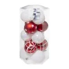 RETIF Deco De Sapin Lot De 15 Boules De Noel O5Cm Rouge Et Blanc Hot
