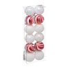 RETIF Deco De Sapin Lot De 12 Boules De Noel O4Cm Rouge Et Blanc Shop