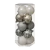 RETIF Deco De Sapin Lot De 15 Boules De Noel O5Cm Argente Et Taupe Sale