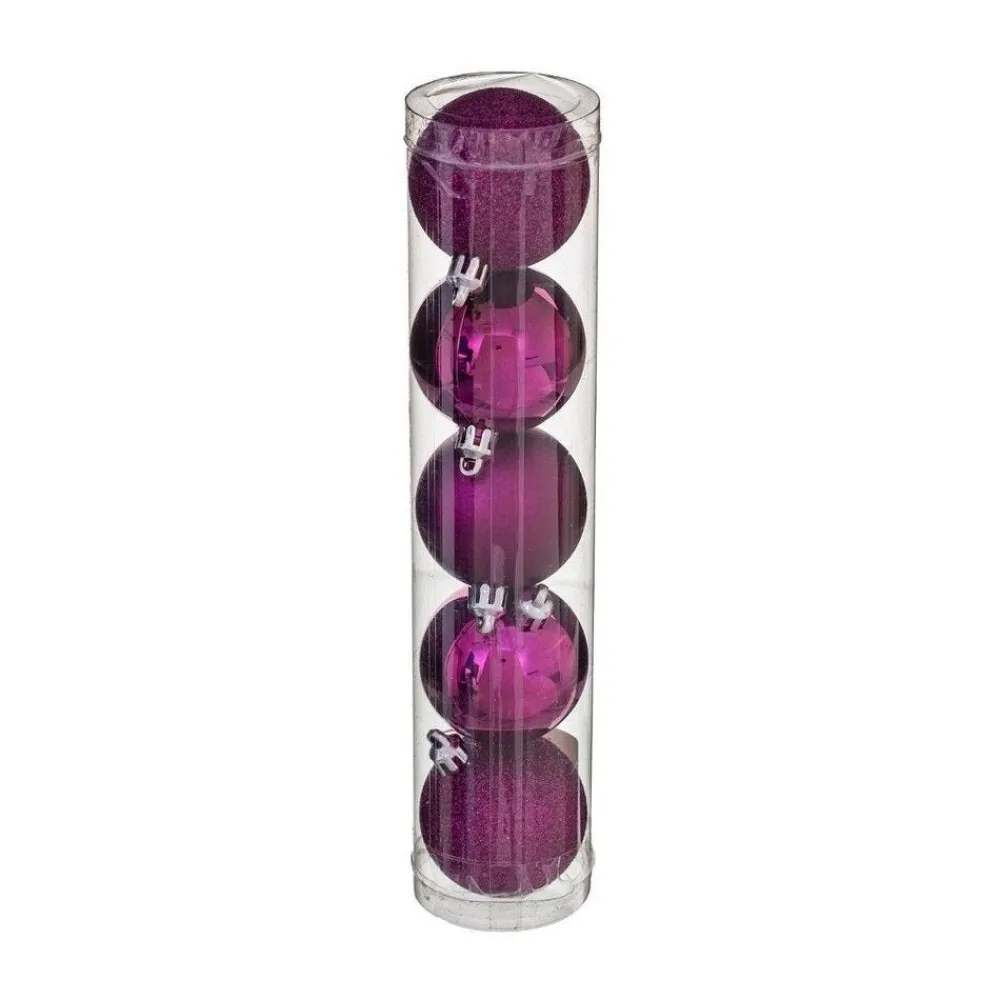 RETIF Deco De Sapin Lot De 5 Boules De Noel O5Cm Violet Outlet