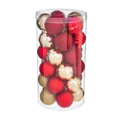 RETIF Deco De Sapin Lot De 30 Boules De Noel O6Cm Or Et Rouge Online