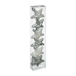 RETIF Deco De Sapin Lot De 6 Etoiles O6Cm Blanc Et Argent Online