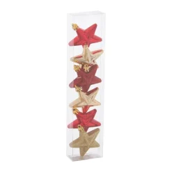 RETIF Deco De Sapin Lot De 6 Etoiles O6Cm Rouge Best