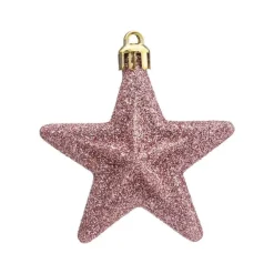 RETIF Deco De Sapin Lot De 6 Etoiles O6Cm Rose Et Or New