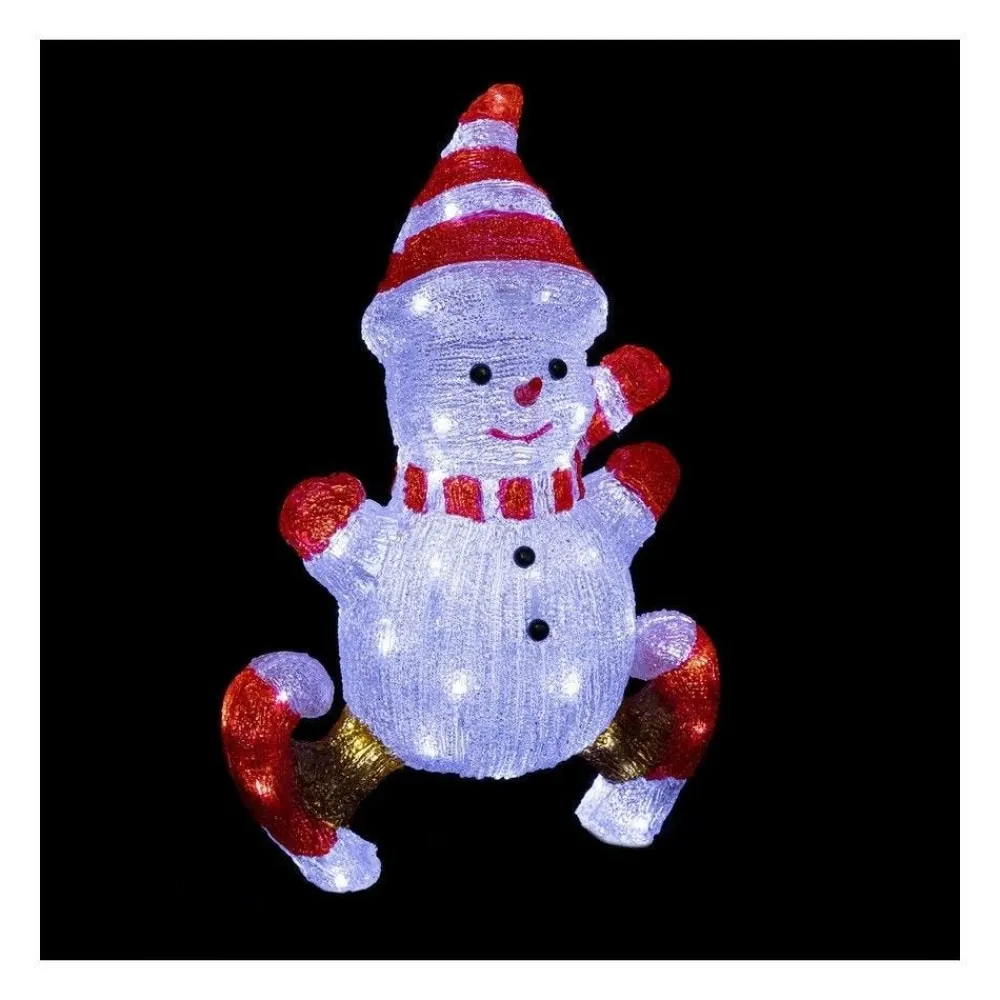 RETIF Deco Lumineuse Bonhomme De Neige En Patin 60 Led Blanc Froid H50Cm Sale