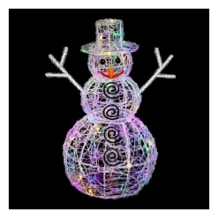 RETIF Deco Lumineuse Bonhomme De Neige En 3D 100 Led Multicolore H60Cm Best
