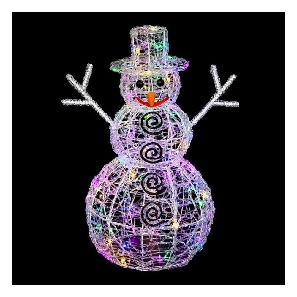 RETIF Deco Lumineuse Bonhomme De Neige En 3D 100 Led Multicolore H60Cm Best