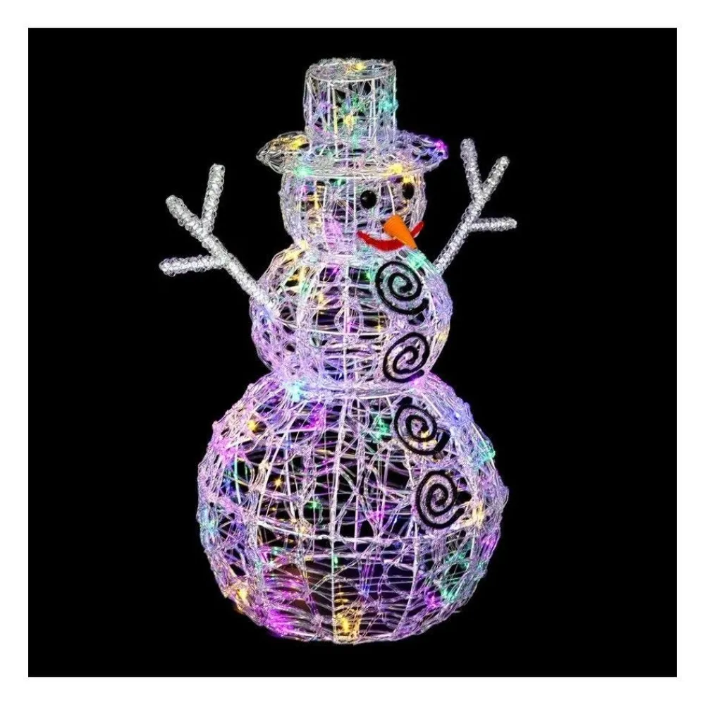 RETIF Deco Lumineuse Bonhomme De Neige En 3D 100 Led Multicolore H60Cm Best