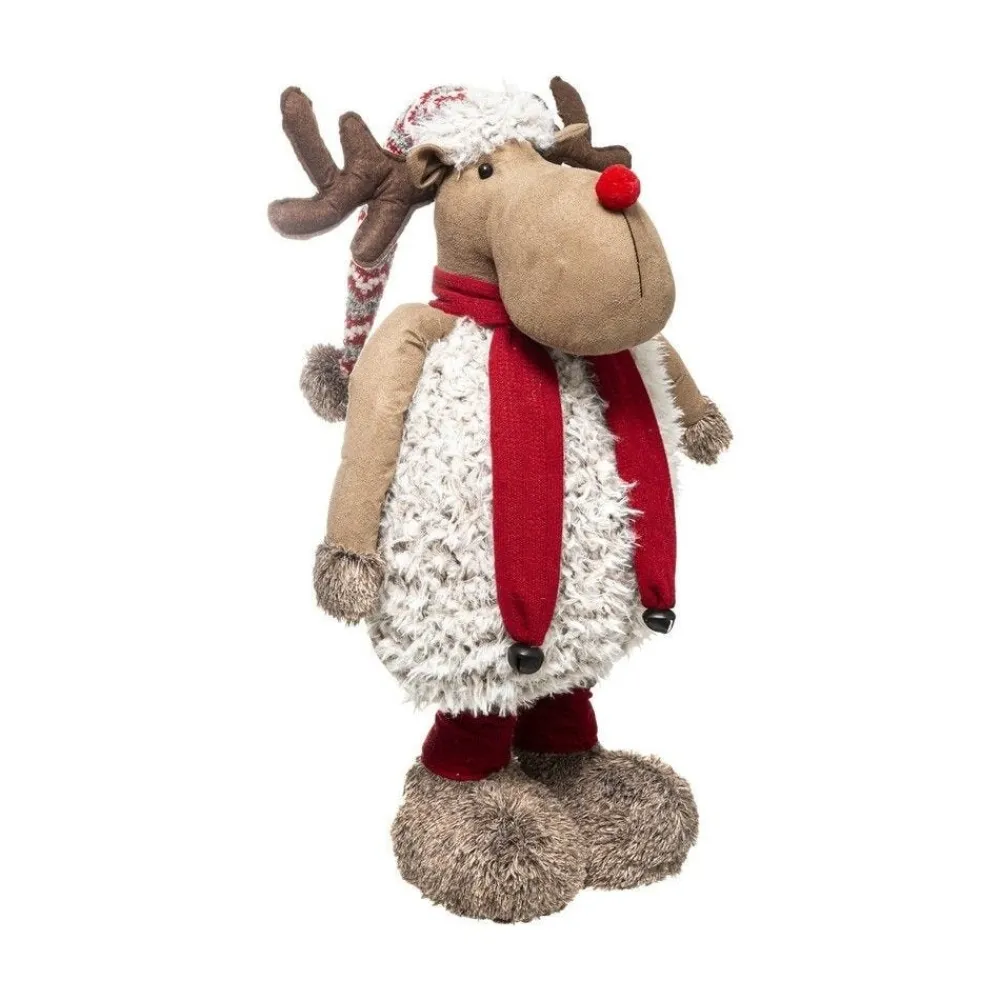 RETIF Deco Noel Renne Telescopique Avec Echarpe Et Fourrure Hmaxi 144Cm Best
