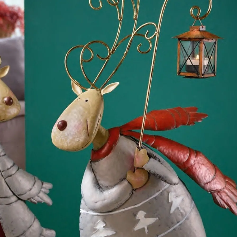 RETIF Decoration Cerf Noel Lanterne En Metal 42X26X77Cm Flash Sale