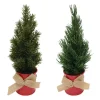 RETIF Decoration De Noel - 2 Sapins Artificiels De Table, Pot Metal, H.35Cm New