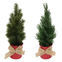 RETIF Decoration De Noel - 2 Sapins Artificiels De Table, Pot Metal, H.35Cm New