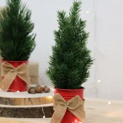 RETIF Decoration De Noel - 2 Sapins Artificiels De Table, Pot Metal, H.35Cm New