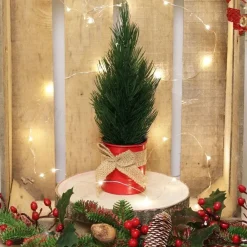 RETIF Decoration De Noel - 2 Sapins Artificiels De Table, Pot Metal, H.35Cm New