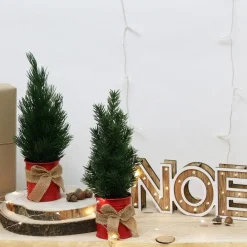 RETIF Decoration De Noel - 2 Sapins Artificiels De Table, Pot Metal, H.35Cm New