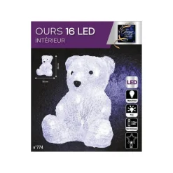 RETIF Decoration Lumineuse Ours Assis 16 Led Blanc Froid H20Cm Best