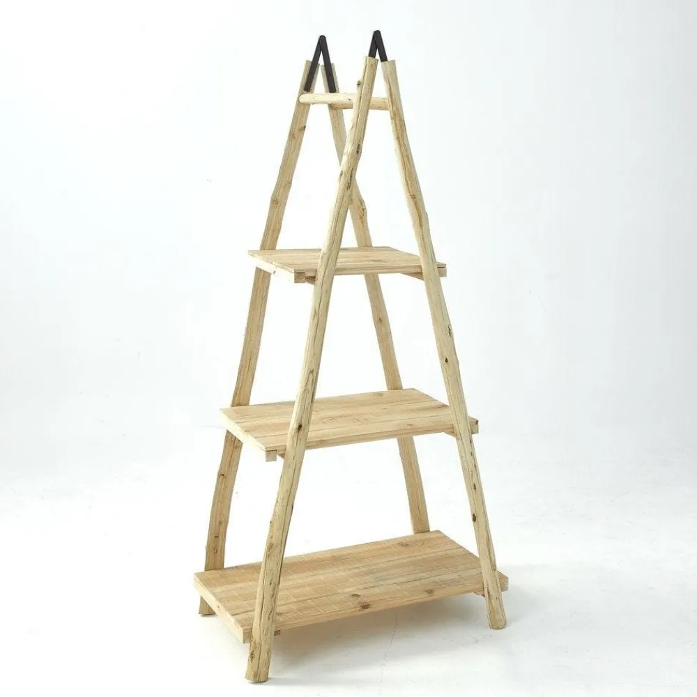 RETIF Etagere Echelle En Bois Naturel 3 Etageres L 103 X P 45 X H 166 Cm Discount