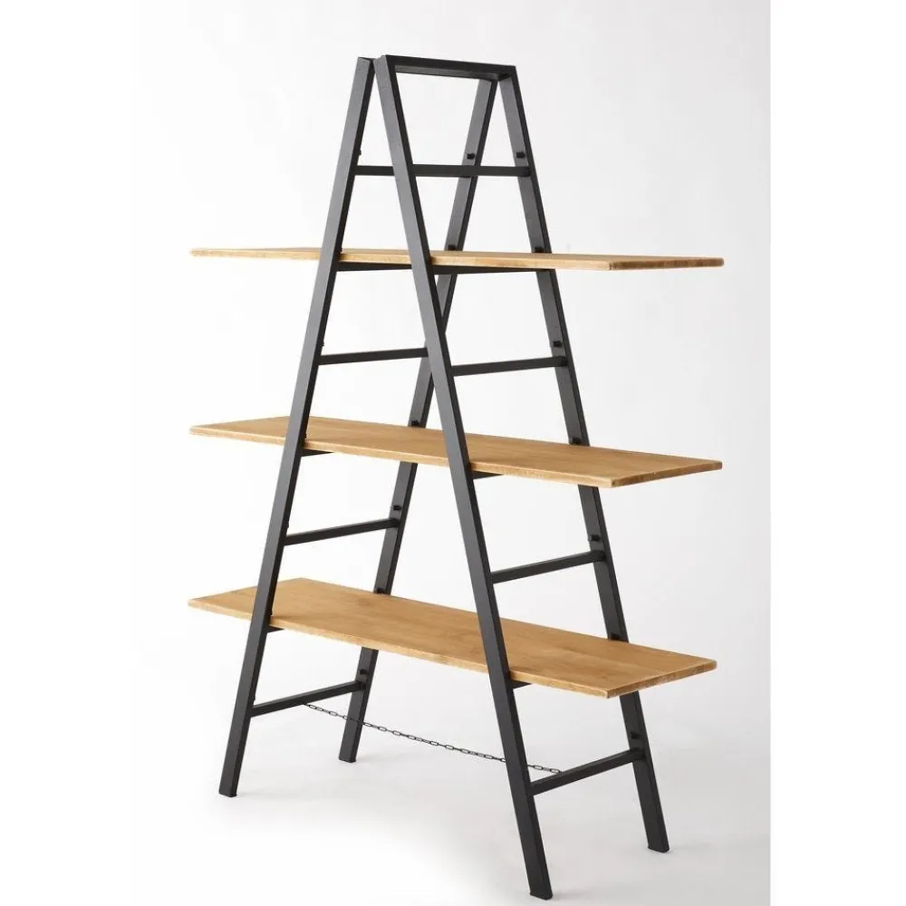 RETIF Etagere Echelle Metal Noir 3 Tablettes Bois L120 X P40 X H160Cm Online