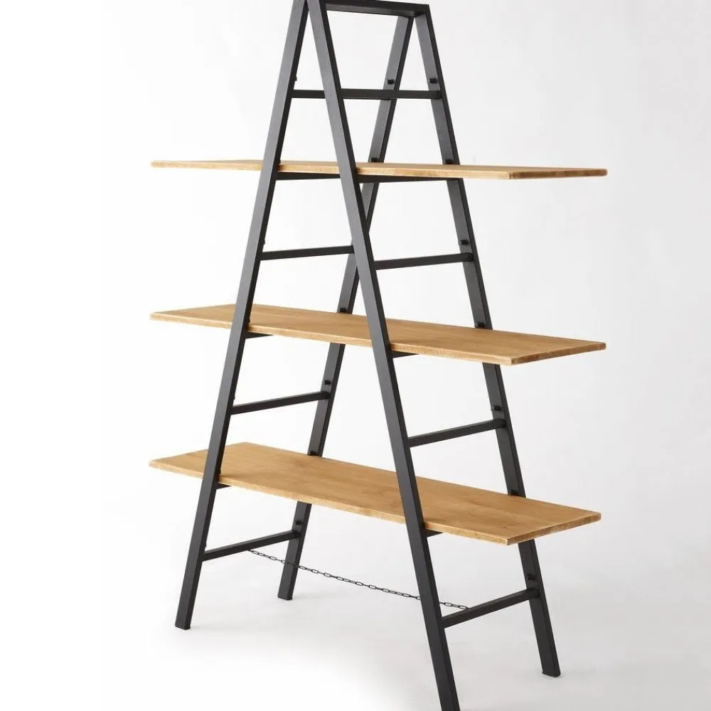 RETIF Etagere Echelle Metal Noir 3 Tablettes Bois L120 X P40 X H160Cm Online