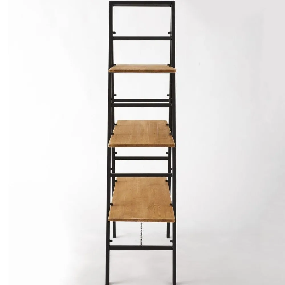 RETIF Etagere Echelle Metal Noir 3 Tablettes Bois L120 X P40 X H160Cm Online