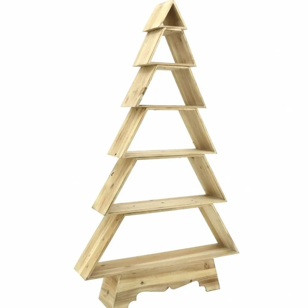RETIF Etagere En Pin Finition Bois Brule 74X15X125 Outlet