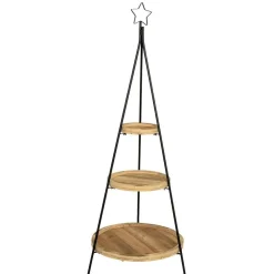 RETIF Etagere Metal Et Bois 3 Plateaux Ronds - O 57 X H 158 Cm Online