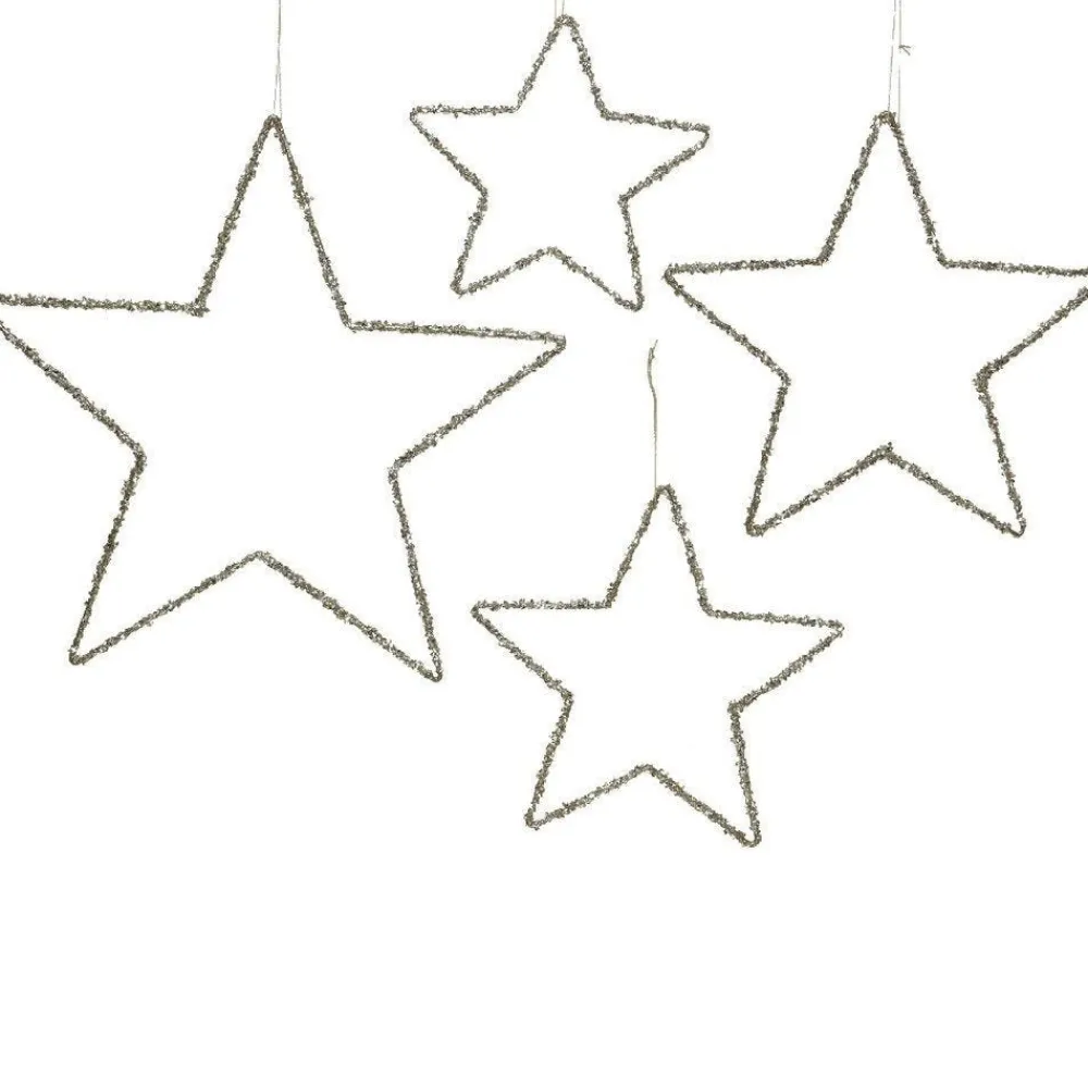 RETIF Etoiles Champagne Pailletees O40+30+25+20Cm - Par 4 Flash Sale