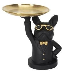 RETIF Figurine Bulldog Noir Vide Poche Rond H23Cm Shop