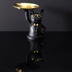RETIF Figurine Bulldog Noir Vide Poche Rond H23Cm Shop