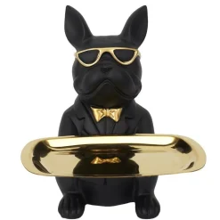 RETIF Figurine Bulldog Noir Vide Poche Rectangulaire H21Cm Clearance