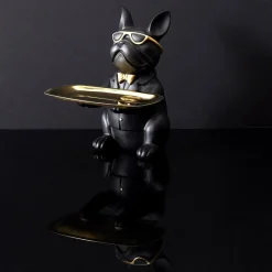 RETIF Figurine Bulldog Noir Vide Poche Rectangulaire H21Cm Clearance