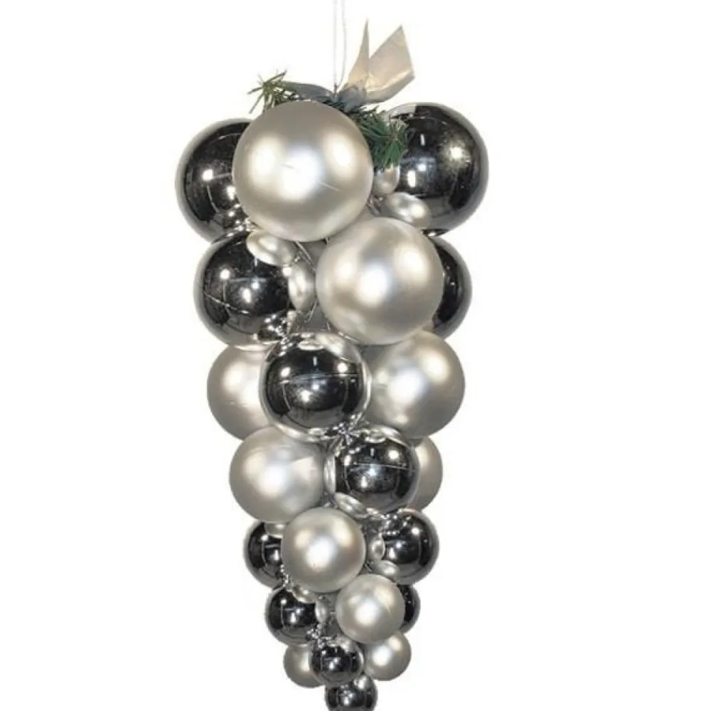 RETIF Grappe 29 Boules Argent Mat/Brillant H.66 Cm Store