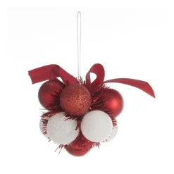 RETIF Grappe De 11 Boules De Noel A Suspendre Deco Ruban Rouge Shop