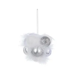RETIF Grappe De 11 Boules De Noel A Suspendre Deco Argent Et Blanc Flash Sale