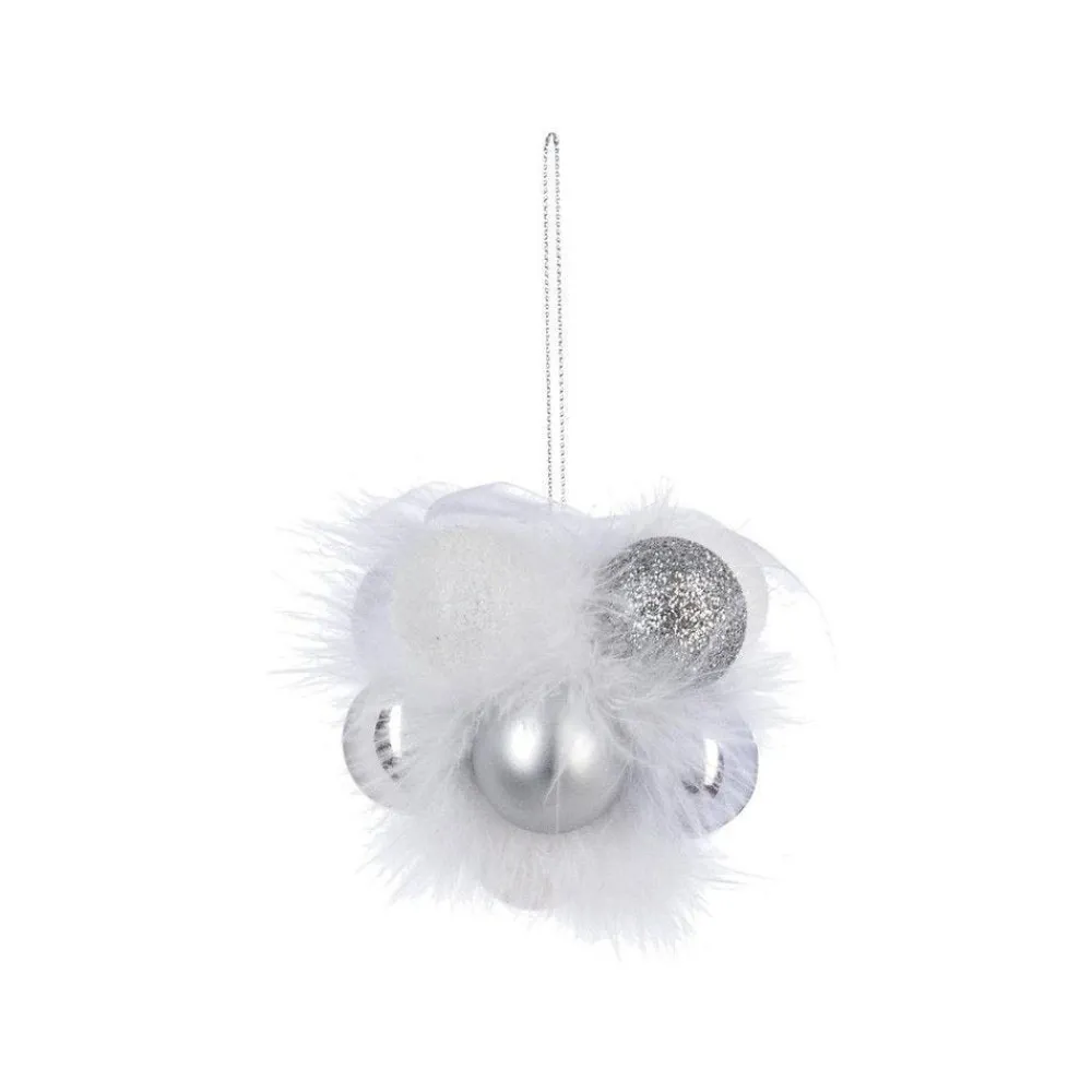 RETIF Grappe De 11 Boules De Noel A Suspendre Deco Argent Et Blanc Flash Sale