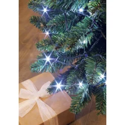 RETIF Guirlande 104 Leds Blanc Pur + 24 Leds Flash Blanc Pur - 8 M - Cable Vert Store