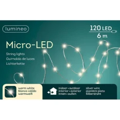 RETIF Guirlande Blanc Chaud 120 Microleds Cable Argent 6 M Cheap