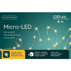 RETIF Guirlande Blanc Classique 120 Microleds Cable Argent 6 M Clearance
