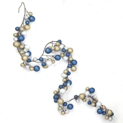 RETIF Guirlande De 108 Boules O 4 Et 6Cm Bleu,Or Et Argent L 250Cm Best Sale