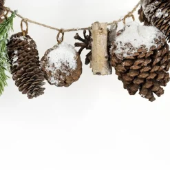 RETIF Guirlande De Pommes De Pin De Rondins Et Branche Sapin Enneigee L 165 Cm Flash Sale