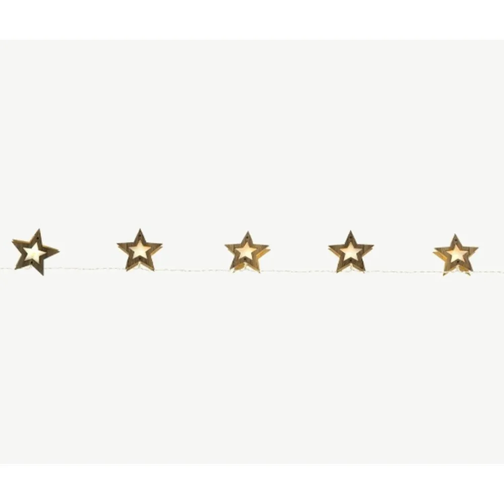 RETIF Guirlande Led Avec Etoiles En Bois - 1,8 Cheap