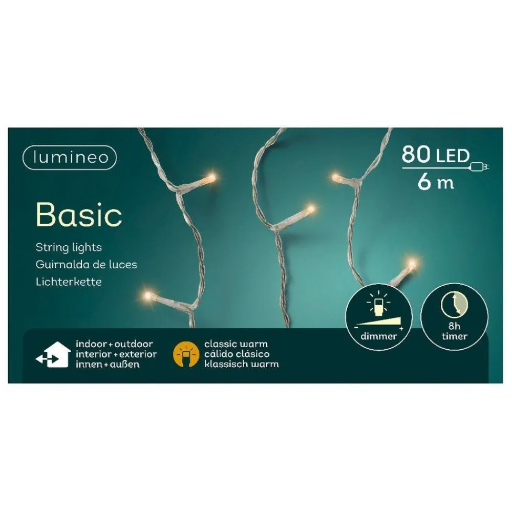 RETIF Guirlande Leds Blanc Classique 80 Leds Cable Transparent 6 M Outlet